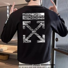 (국내) OH 오프화이트 X 오프 레터링 패턴 밍크양기모 티셔츠