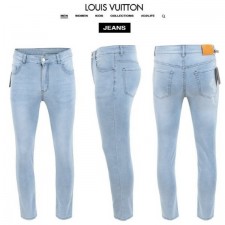 LV 루이비통 23SS LV 로고 나염 연청 슬림 일자진